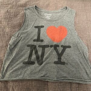 American Eagle Outfitters Gray and Red I Love NY Tank Top
